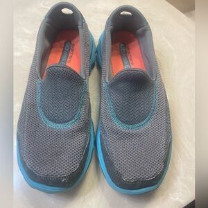 Gray and Blue Slip-On Sketchers size 7 Women's shoes